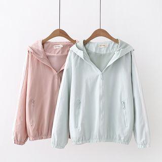 Hooded Zip Jacket / Letter Sweatshirt