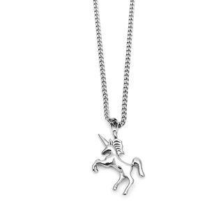 Stainless Steel Unicorn Pendant Necklace 316l Stainless Steel - Silver - One Size