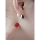 Faux-pearl Square Earrings