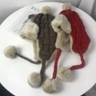Faux Fur Knit Trapper Hat