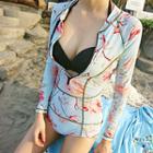 Long-sleeve Patterned Swimsuit