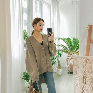 Dip-back Oversized Knit Cardigan