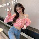 Check Cardigan Check - Pink - One Size