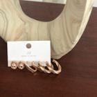 Stud & Hoop Earrings Set (6pcs) Gold - One Size