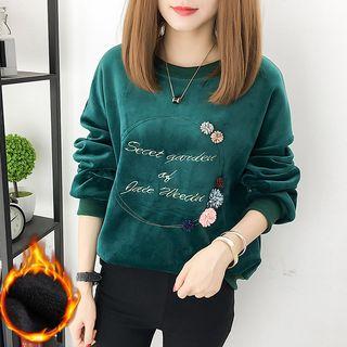 Velvet Embroidered Sweatshirt
