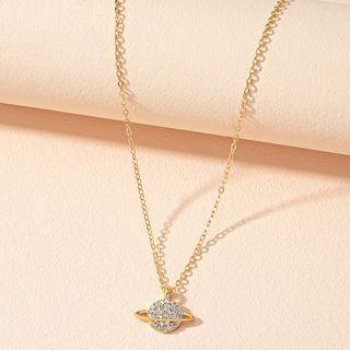Rhinestone Necklace X764 - Gold - One Size
