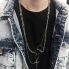 Alloy Cross Pendant Layered Necklace As Shown In Figure - One Size