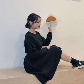 Band-waist Sweatshirt Dress
