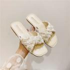 Faux Pearl Fringed Slide Sandals