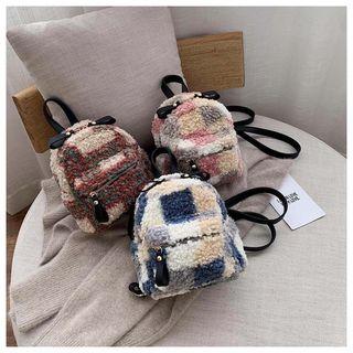 Plaid Fleece Min Backpack