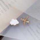 Plane & Cloud Asymmetrical Alloy Earring