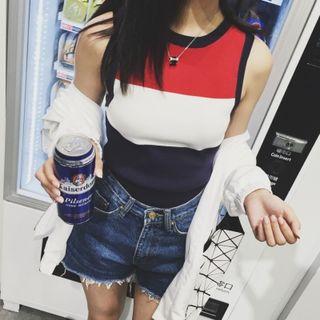 Color Block Knit Tank Top