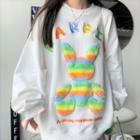 Rabbit Sweatshirt / Color Block Rabbit Fleece Crossbody Bag