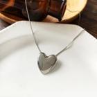 Heart Pendant Alloy Necklace 1 Pc - Heart - Silver - One Size