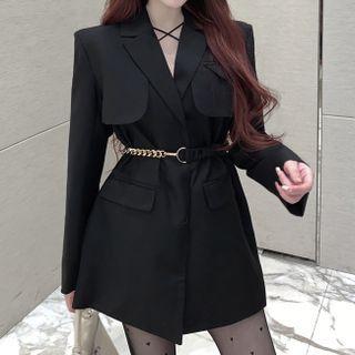 Plain Blazer / Chain Strap Belt