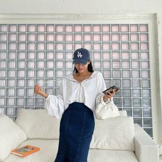 Extra Long-sleeve Zip-up Hoodie