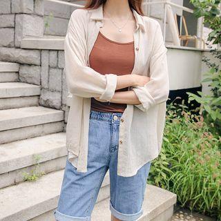 Boxy Sheer Cotton Shirt