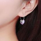 925 Sterling Silver Heart Dangle Earring 1 Pair - Multicolor Love Heart Earring - One Size