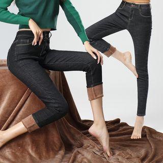 High-waist Denim Pencil Pants