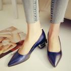 Genuine Leather Pointy Toe Pumps