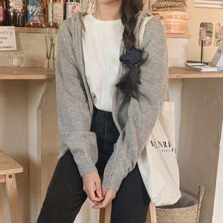 Woolen Knit Zip Hoodie