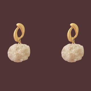 Pom Pom Alloy Dangle Earring 1 Pair - Gold - One Size