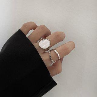 Shell / Layered Sterling Silver Open Ring