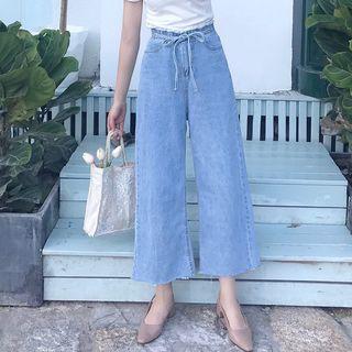 Plain Wide Leg Jeans
