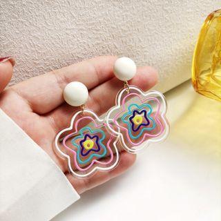 Flower Resin Earring / Clip-on Earring