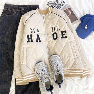 Long-sleeve Lettering Embroidered Jacket