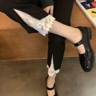 Lace-panel Straight-leg Pants