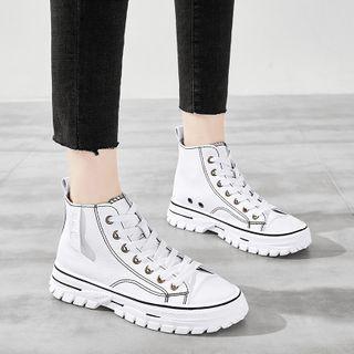 Contrast Stitch High-top Sneakers