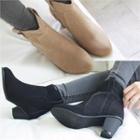 Faux-suede Chunky-heel Ankle Boots