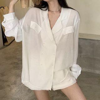 V-neck Oversized Shirt / Shorts