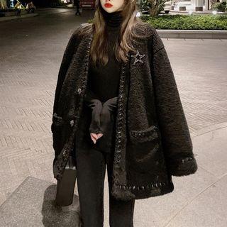 Rhinestone Star Studded Buttoned Jacket