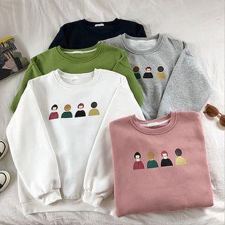 Print Fleece Long-sleeve Sweatshirt