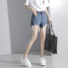 Fray-trim Denim Shorts