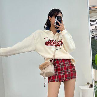 Letter Fleece Anorak Sweatshirt