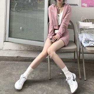 Set: Zip Up Hoodie + Mini Skirt