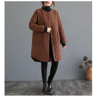 Argyle Padded Midi Coat