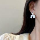 Faux Pearl Bow Alloy Dangle Earring A403 - 1 Pair - White - One Size