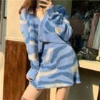 Color Block Cropped Cardigan / Mini A-line Skirt