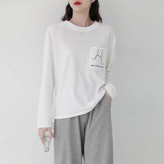 Face Embroidered Long-sleeve T-shirt