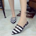 Heart Stripe Pointed Slide Sandals