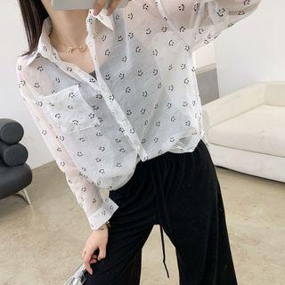 Print See-through Shirt