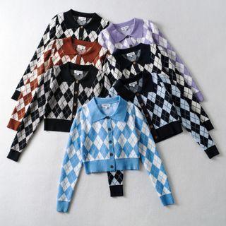 Collared Argyle Cardigan