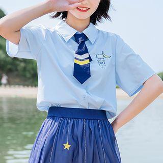 Moon & Star Short-sleeve Shirt With Tie