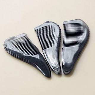 Horn Hair Comb 912 - Black - 14cm