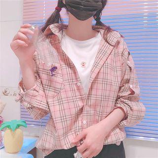 Couple Matching Plaid Embroidered Shirt