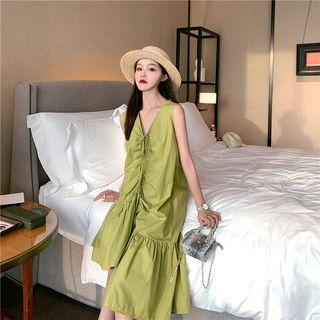 Lace-up Asymmetric Sleeveless Dress